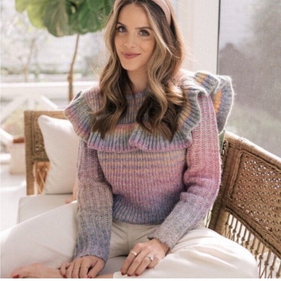 LoveShackFancy Sweaters - LoveShackFancy Yumi Pullover Sweater in Rainbow Small